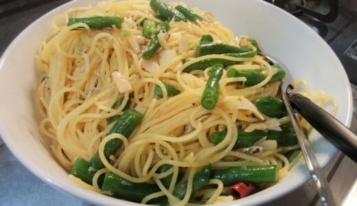 20220722　インゲンとじゃこのスパゲティ　～ シンプルな材料でパパっと作れるパスタレシピ！！ ～