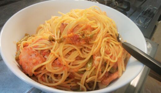 20221007　ベーコンとインゲンのトマトスパゲティ　～ ベーコンとインゲンで作るパスタのレシピ！！ ～