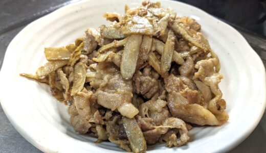 20240120　豚肉とごぼうの胡麻味噌炒め　～ 少ない材料でパパっと作れるご飯にピッタリの炒め物レシピ。 ～