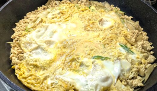 20250416　鶏ひき肉とごぼうの卵とじ　～ リーズナブルな材料で作るご飯にピッタリの卵とじレシピ！！ ～